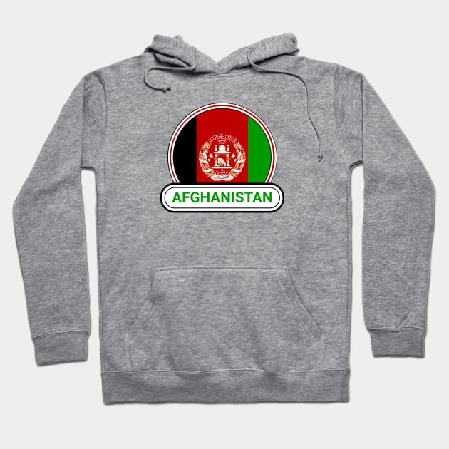 Afghanistan Country Badge - Afghanistan Flag Hoodie by Yesteeyear